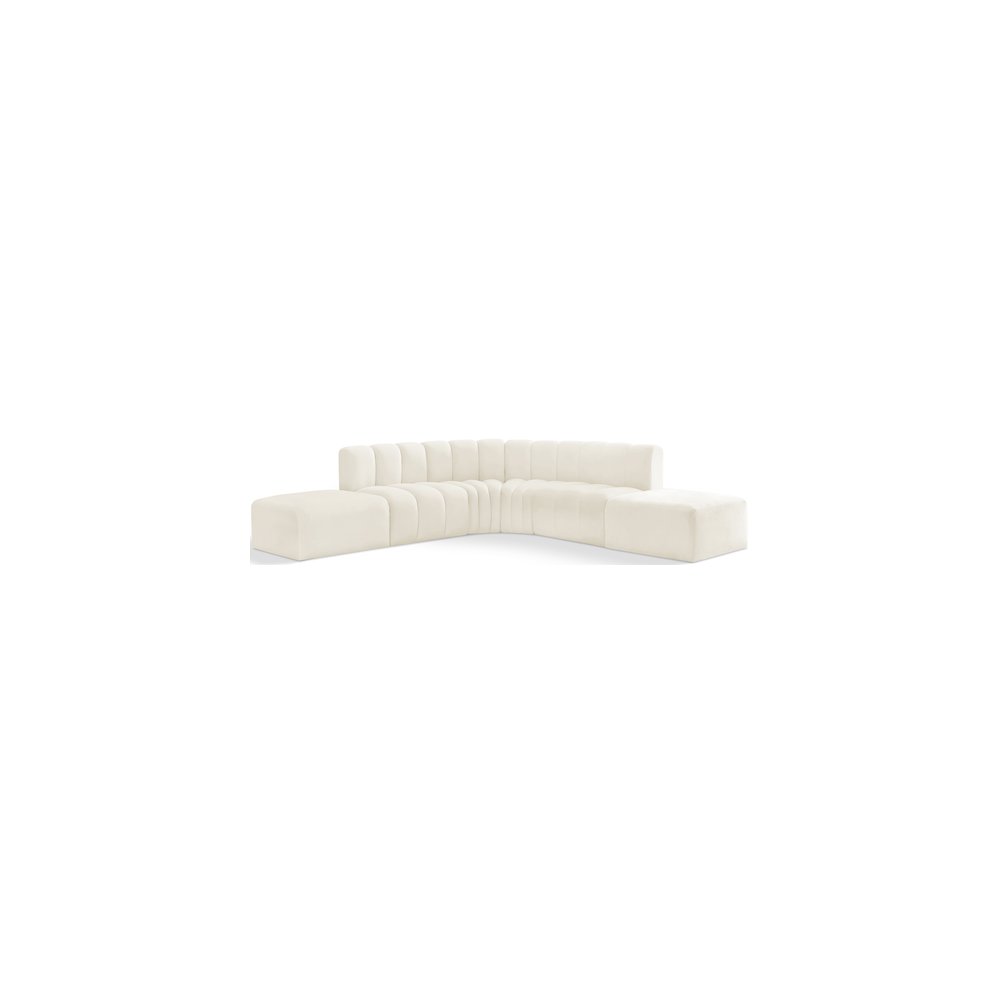 Arc Cream Velvet Modular Sofa. Picture 1