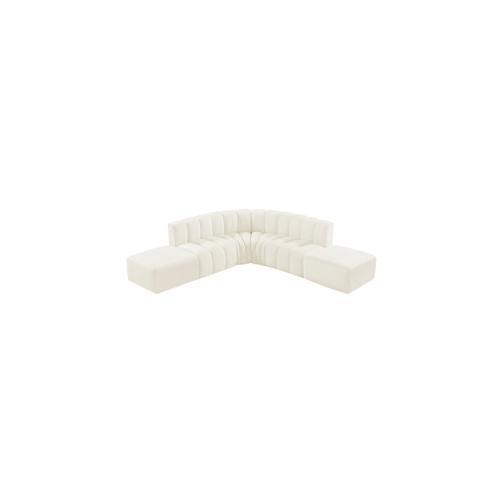 Arc Cream Velvet Modular Sofa. Picture 4