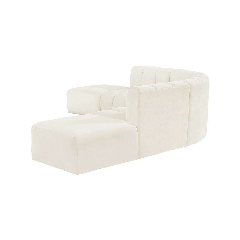 Arc Cream Velvet Modular Sofa. Picture 6