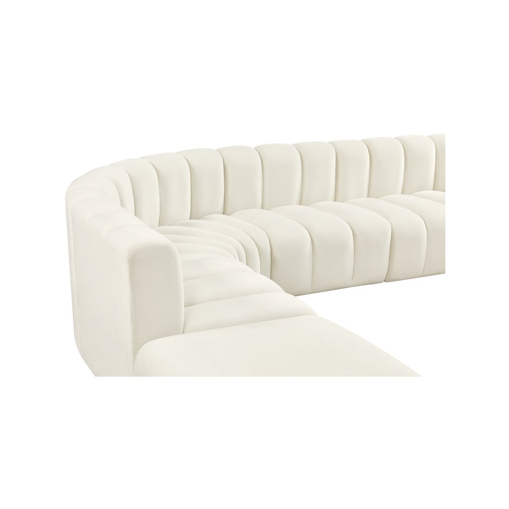 Arc Cream Velvet Modular Sofa. Picture 7