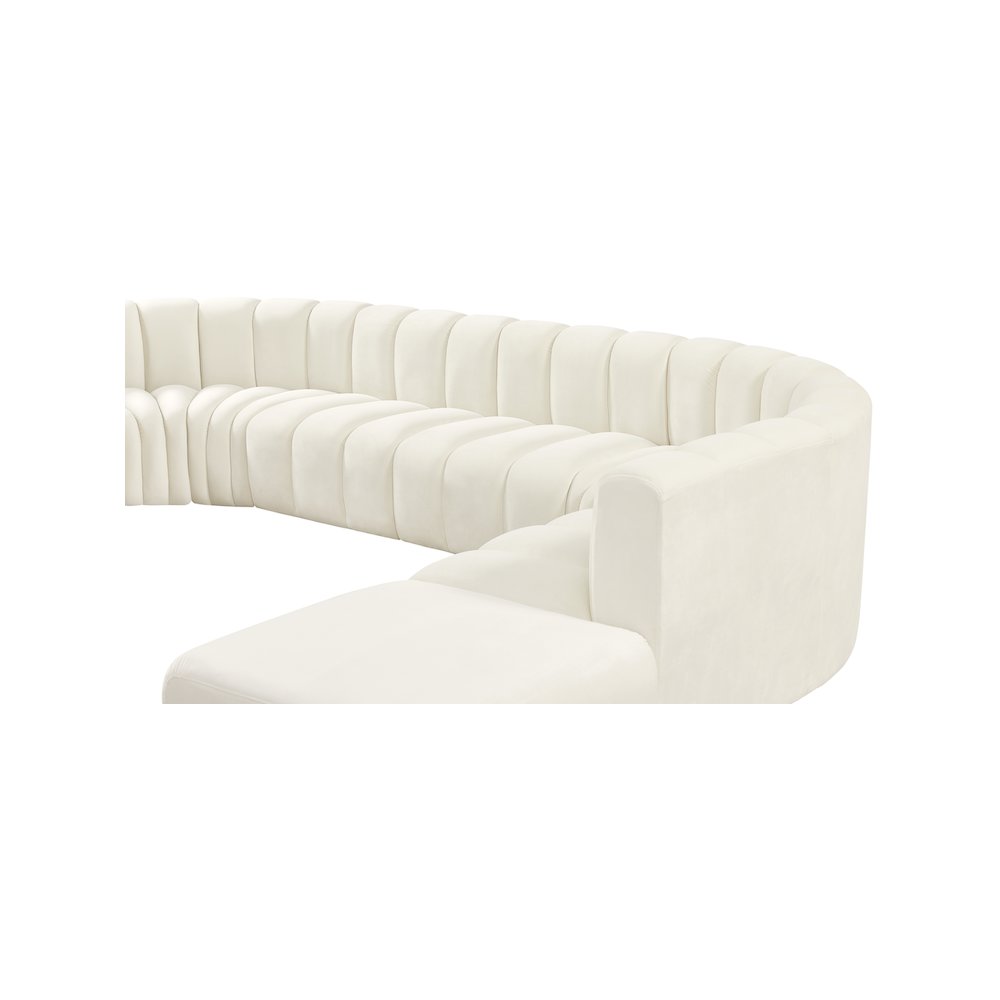 Arc Cream Velvet Modular Sofa. Picture 9