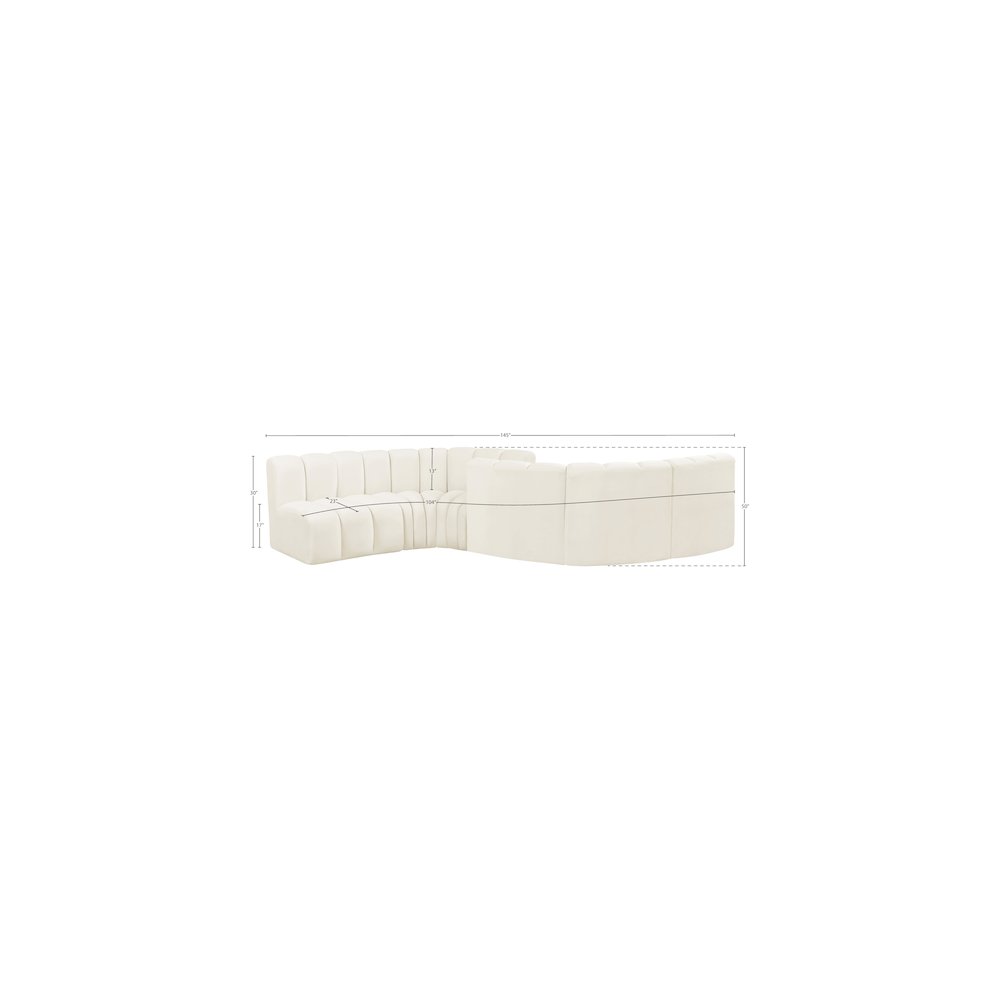 Arc Cream Velvet Modular Sofa. Picture 10