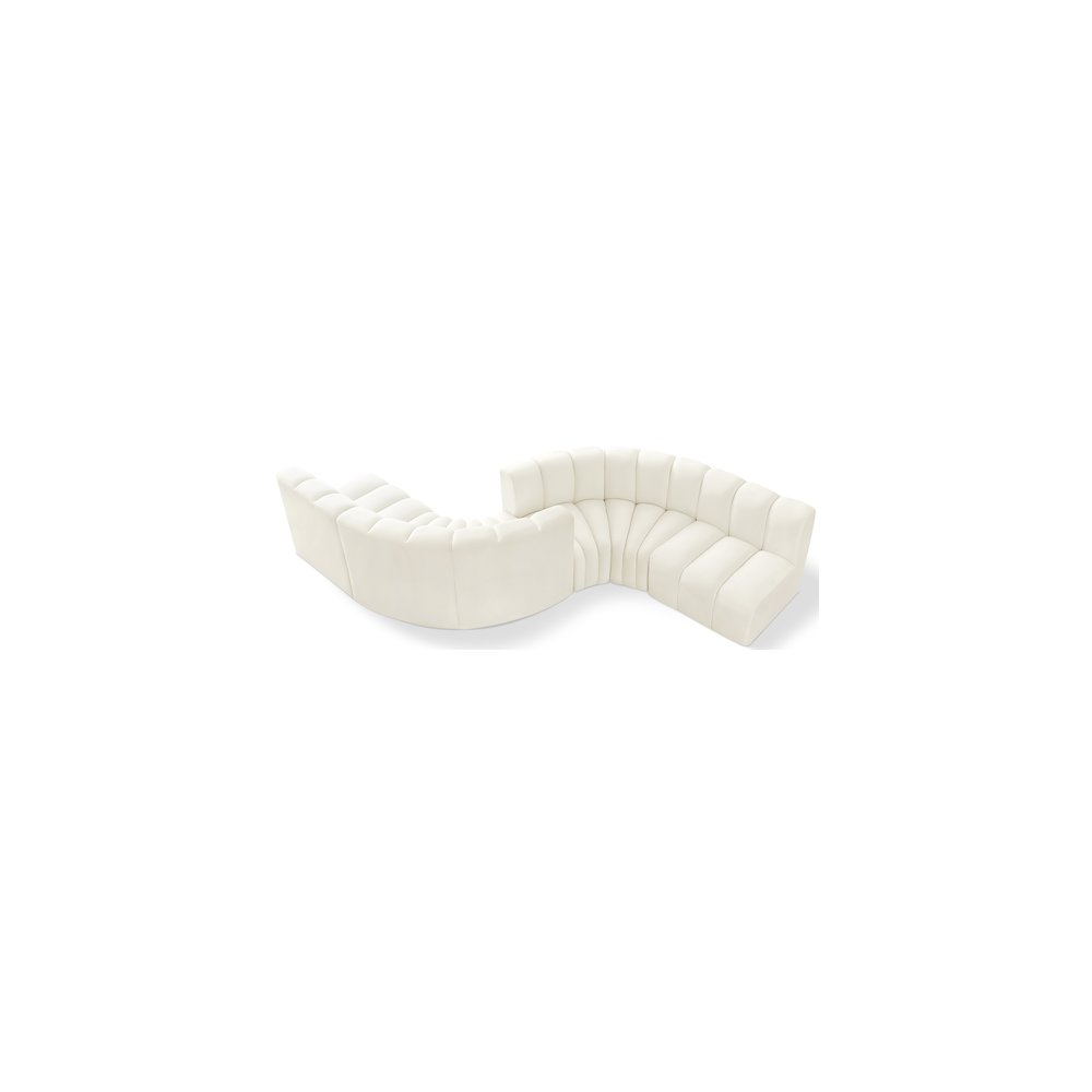 Arc Cream Velvet Modular Sofa. Picture 1