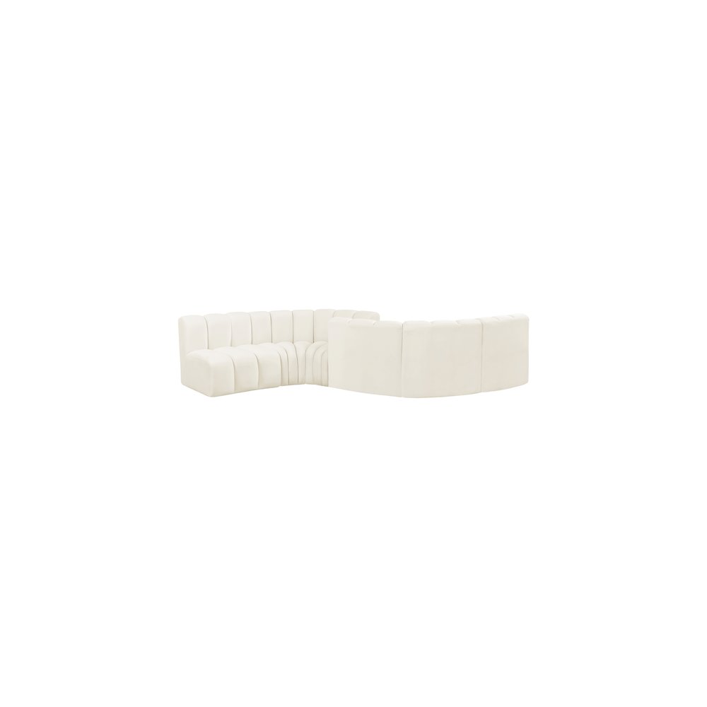 Arc Cream Velvet Modular Sofa. Picture 3