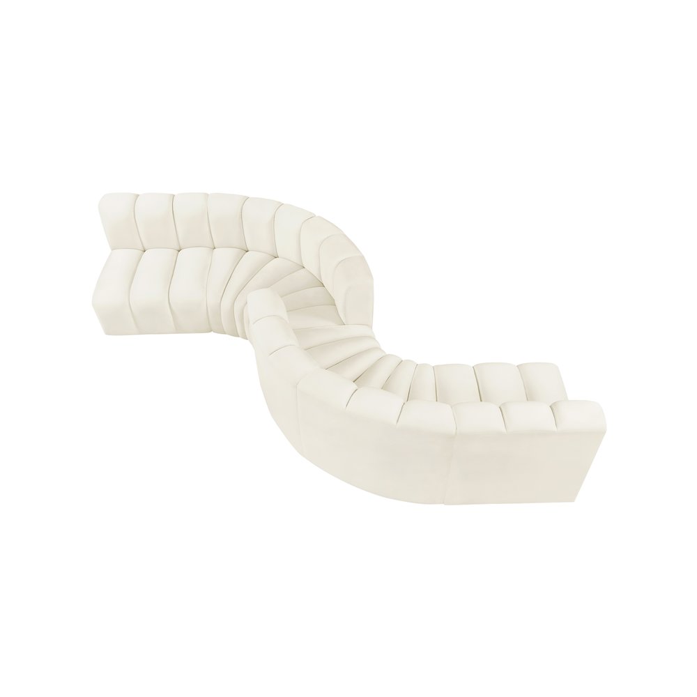 Arc Cream Velvet Modular Sofa. Picture 4