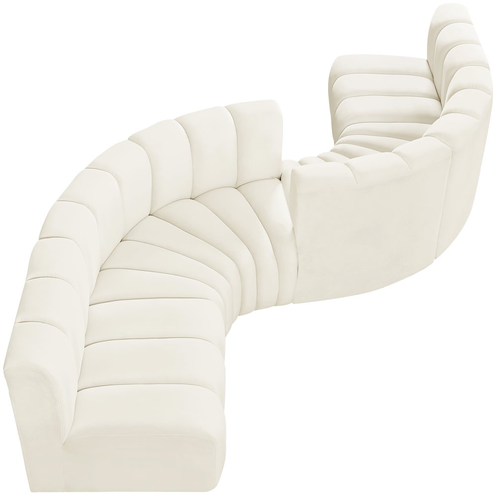 Arc Cream Velvet Modular Sofa. Picture 6