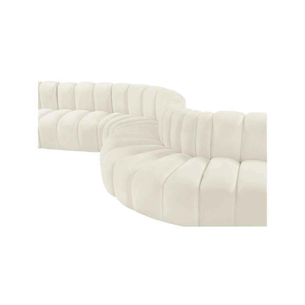 Arc Cream Velvet Modular Sofa. Picture 8