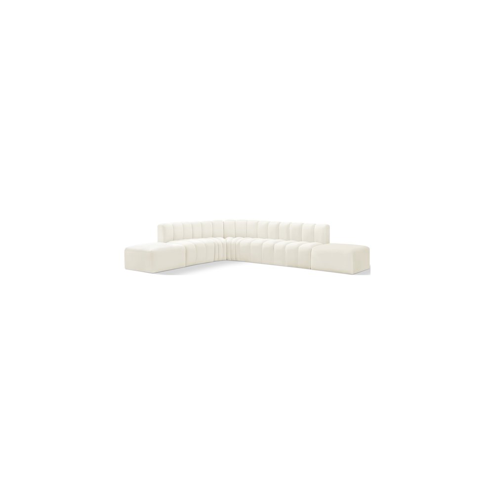Arc Cream Velvet Modular Sofa. Picture 1