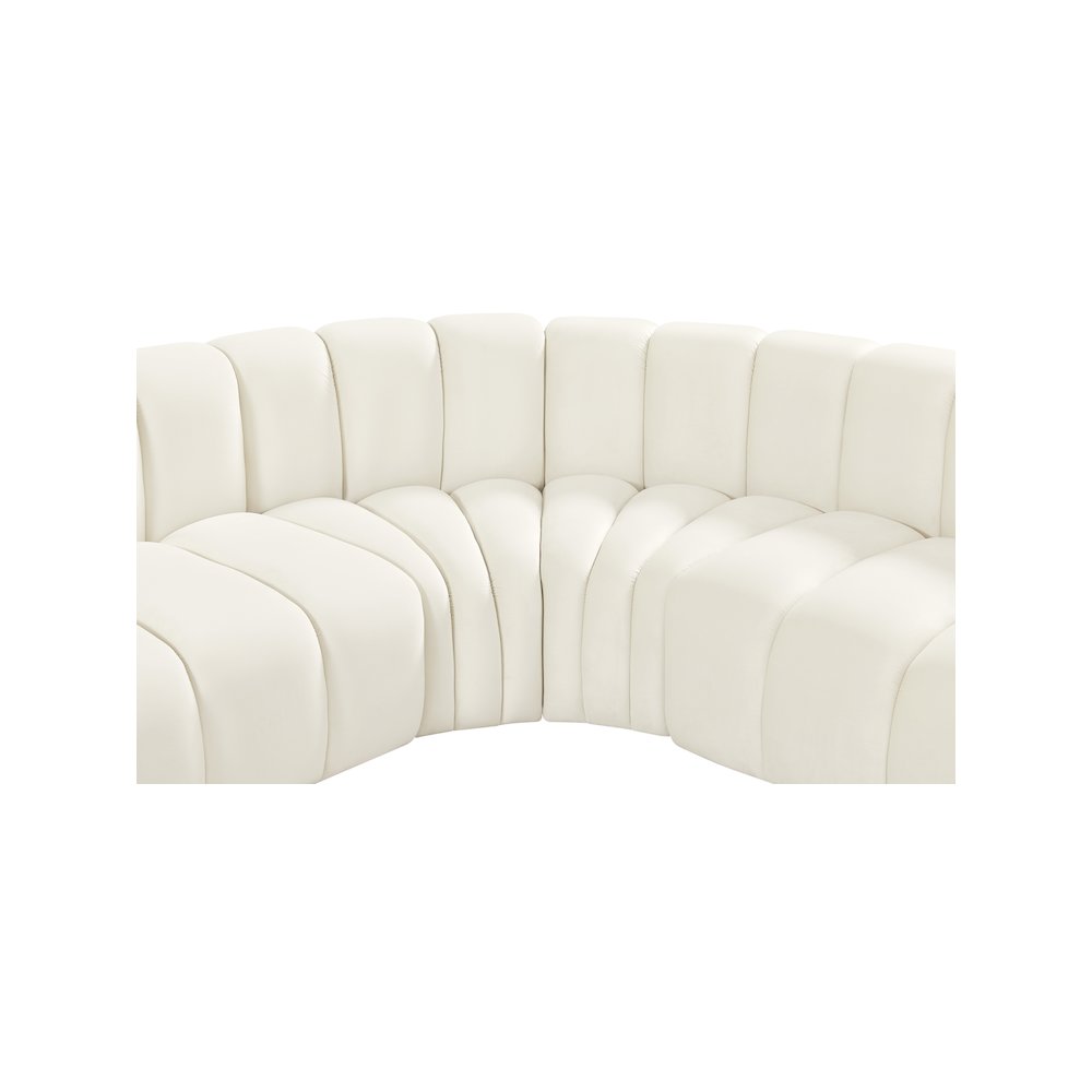 Arc Cream Velvet Modular Sofa. Picture 11