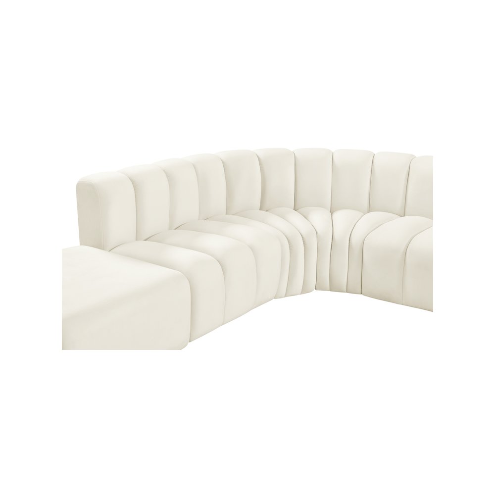 Arc Cream Velvet Modular Sofa. Picture 12