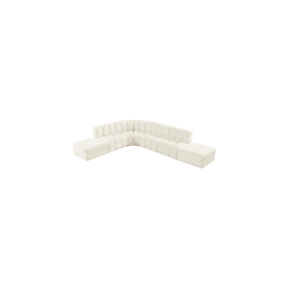 Arc Cream Velvet Modular Sofa. Picture 4