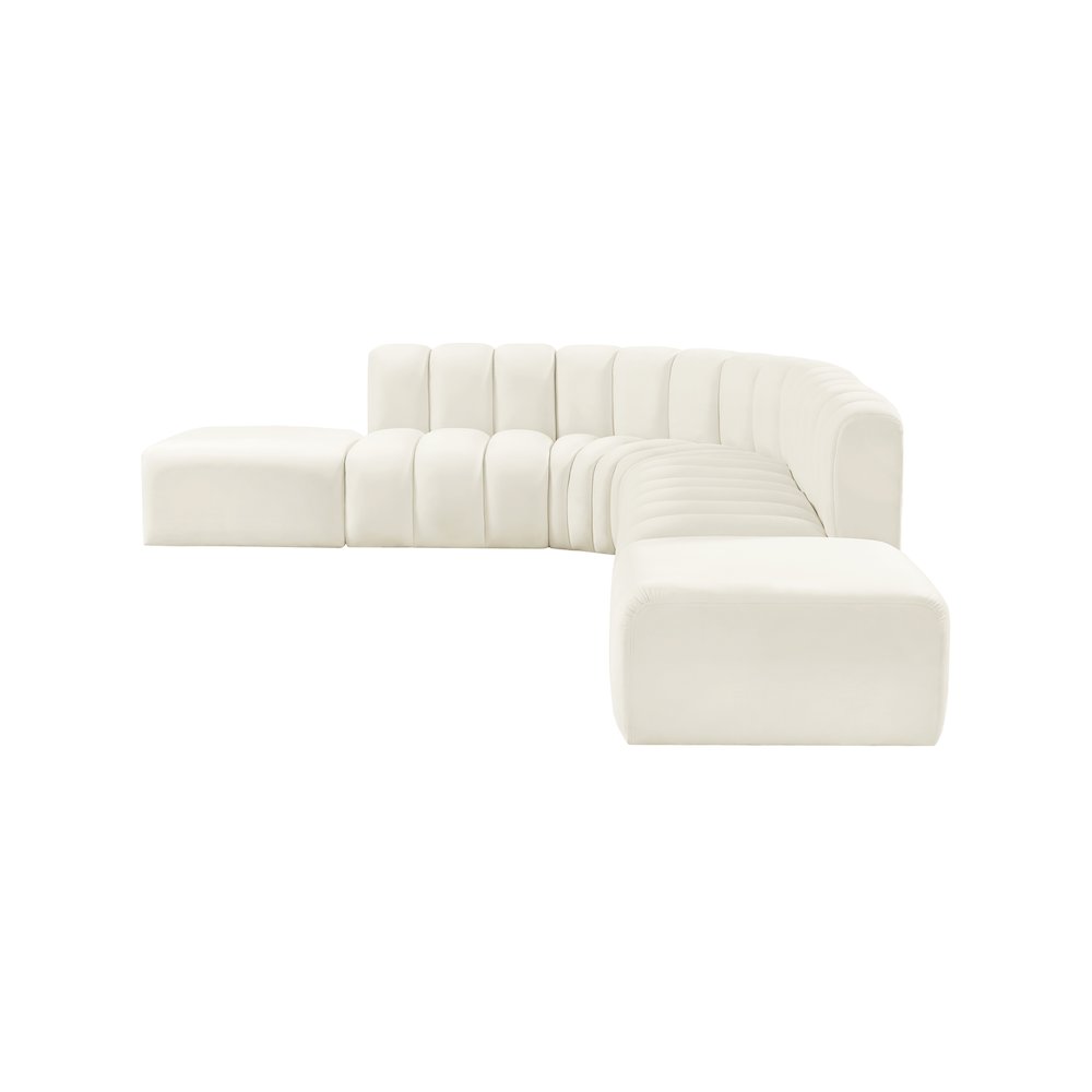 Arc Cream Velvet Modular Sofa. Picture 6