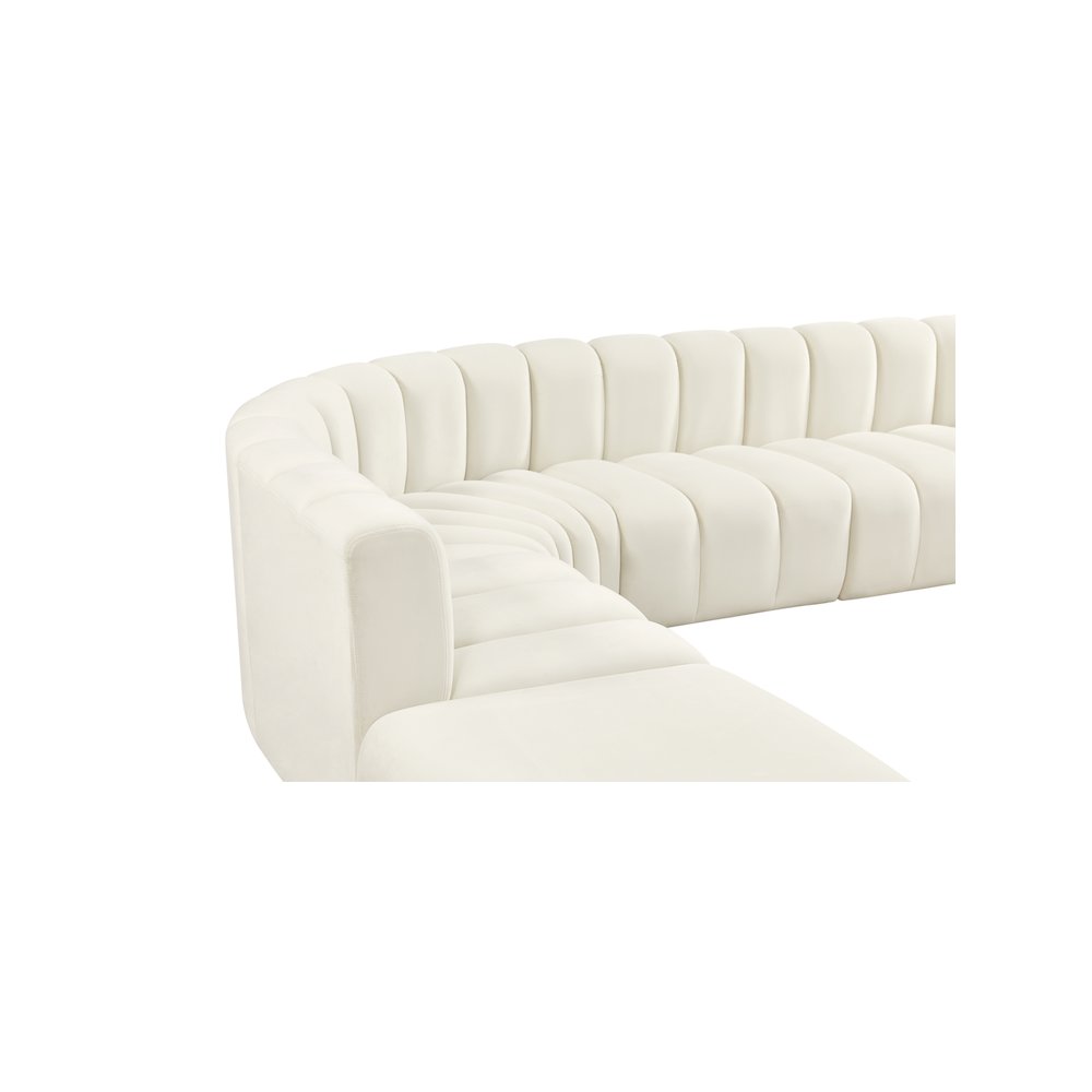 Arc Cream Velvet Modular Sofa. Picture 7