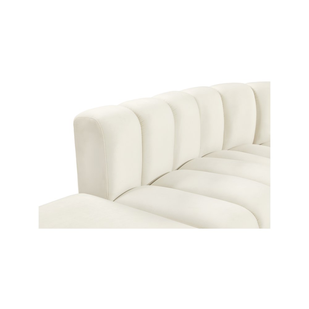Arc Cream Velvet Modular Sofa. Picture 8