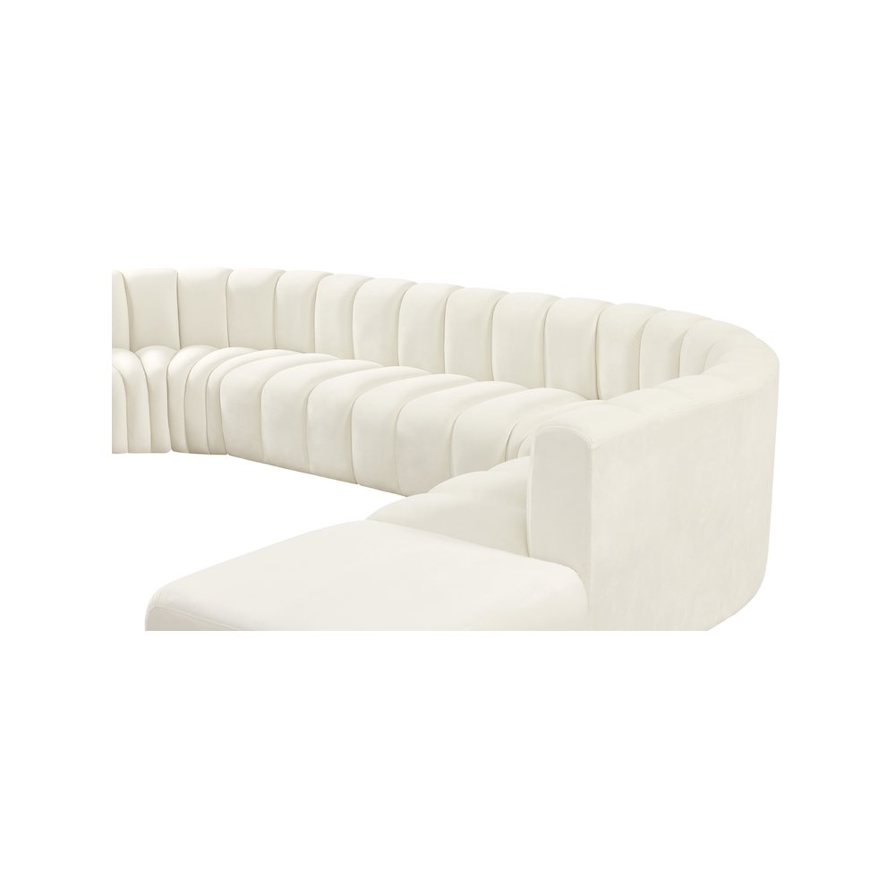 Arc Cream Velvet Modular Sofa. Picture 9