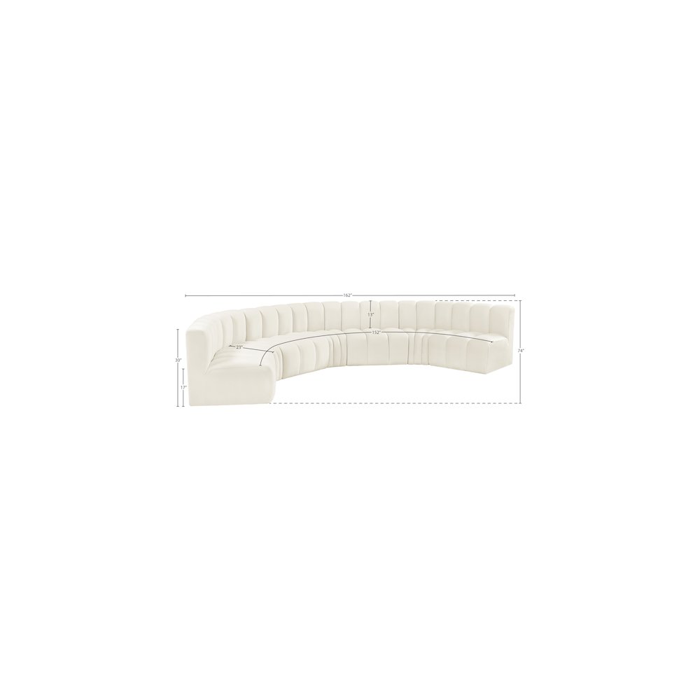 Arc Cream Velvet Modular Sofa. Picture 14