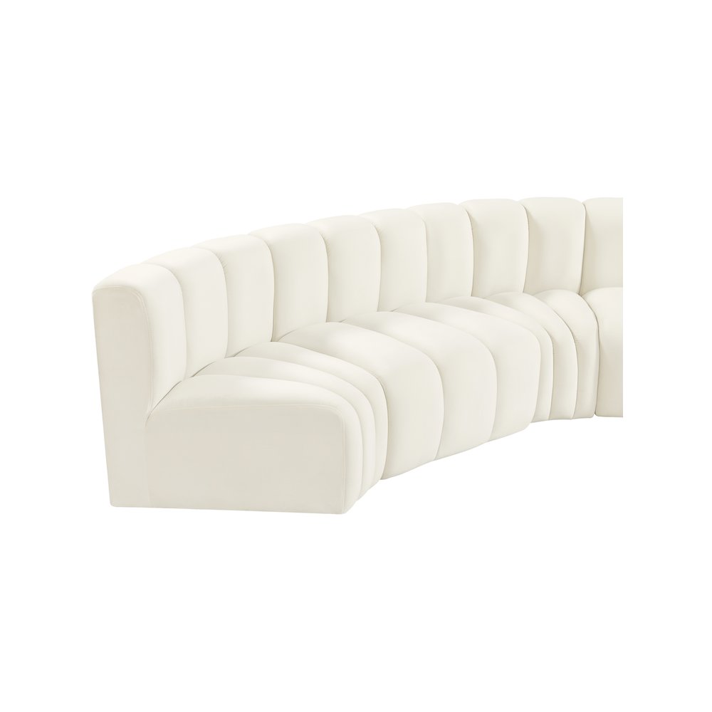 Arc Cream Velvet Modular Sofa. Picture 11