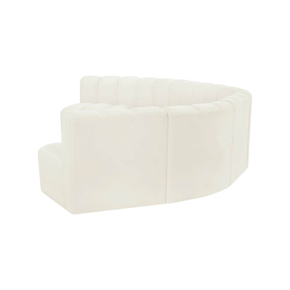 Arc Cream Velvet Modular Sofa. Picture 7