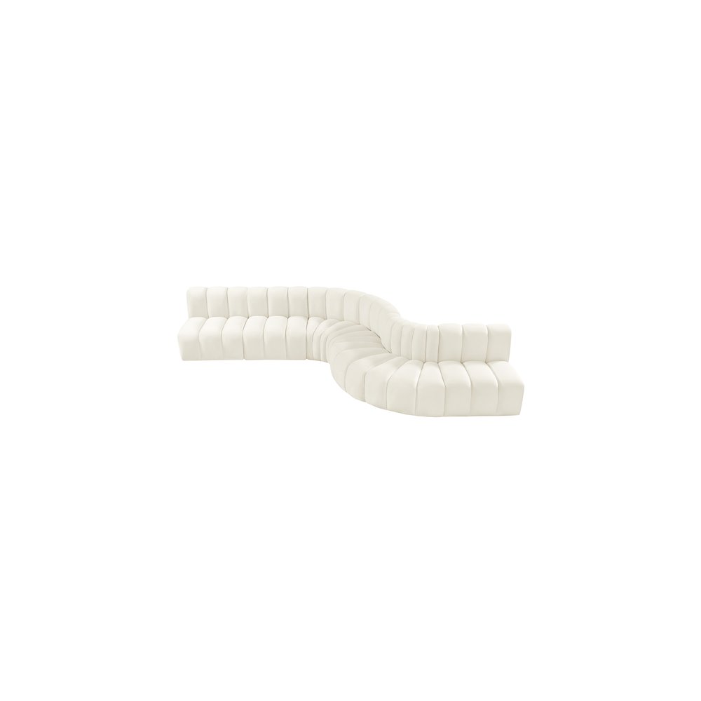 Arc Cream Velvet Modular Sofa. Picture 4