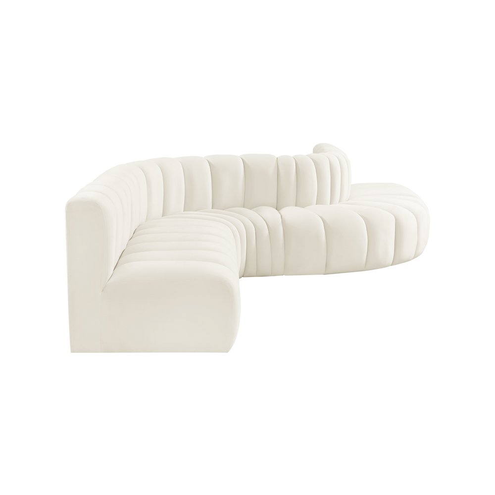 Arc Cream Velvet Modular Sofa. Picture 5