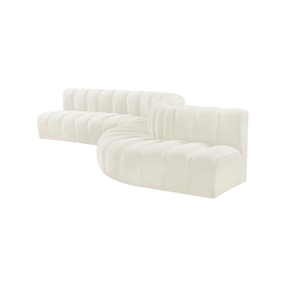 Arc Cream Velvet Modular Sofa. Picture 6