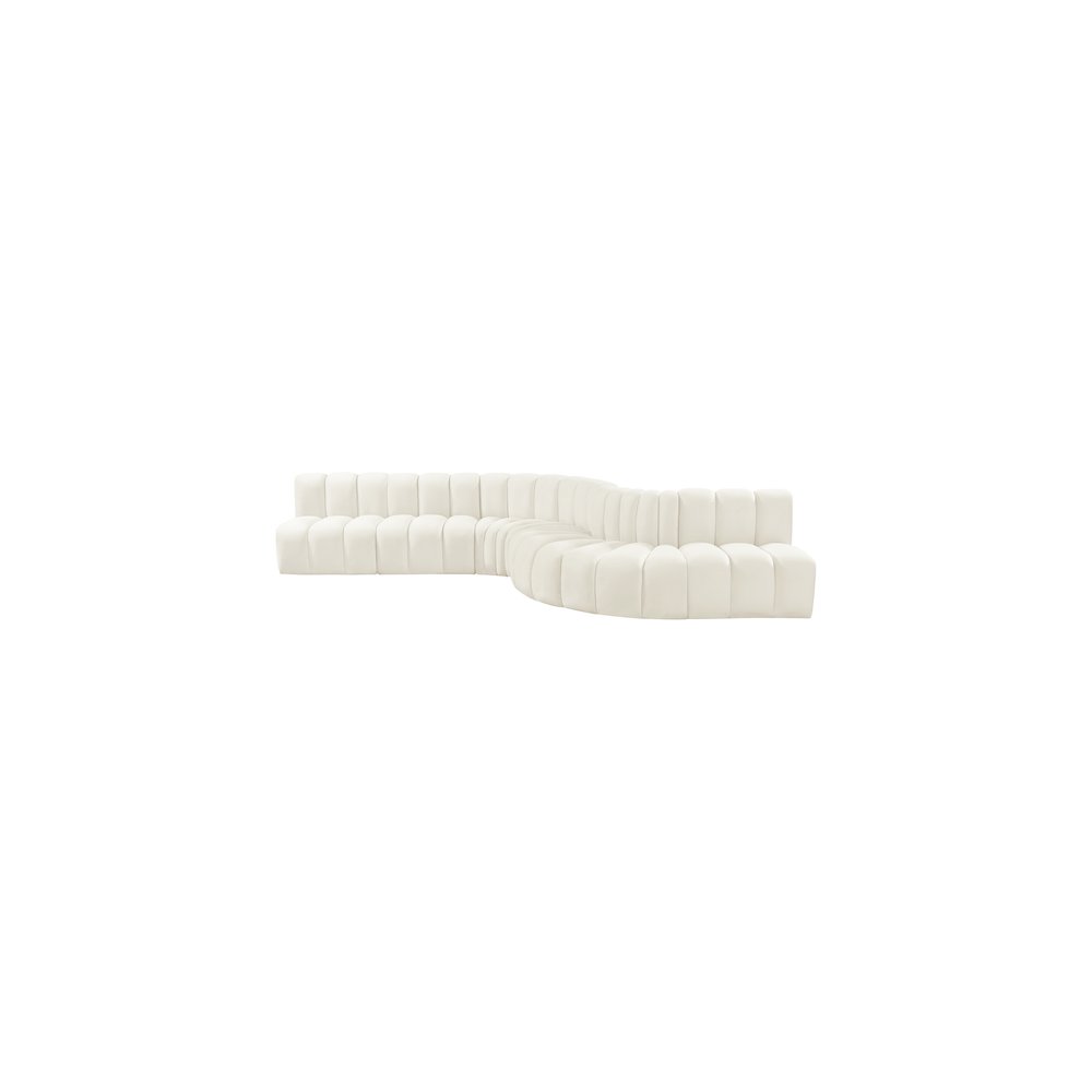 Arc Cream Velvet Modular Sofa. Picture 7