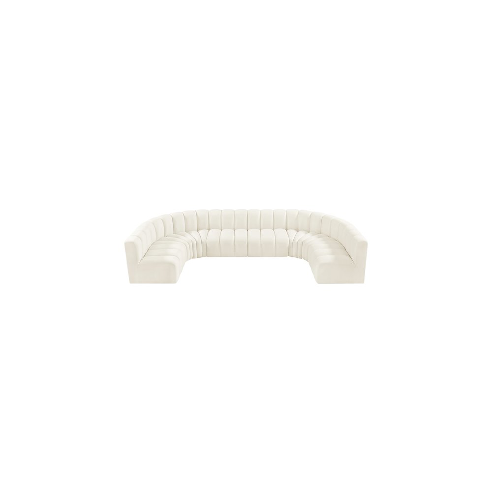 Arc Cream Velvet Modular Sofa. Picture 4