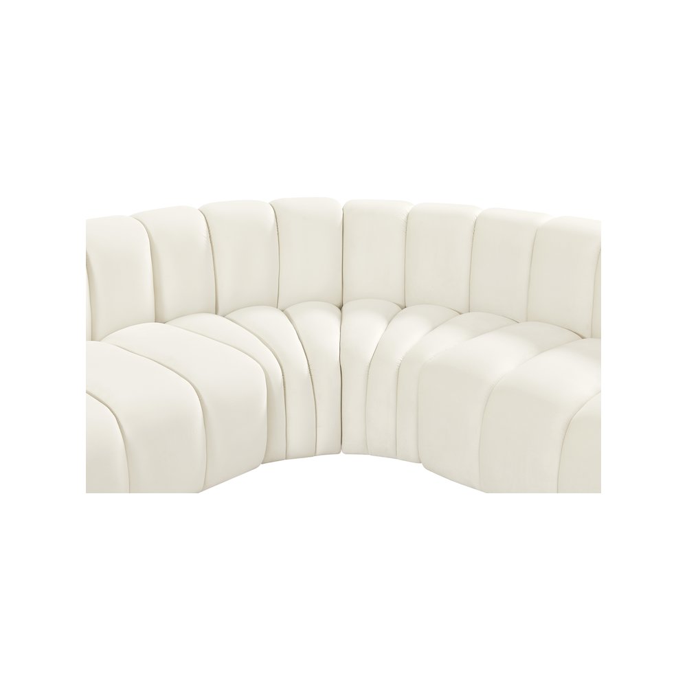 Arc Cream Velvet Modular Sofa. Picture 9