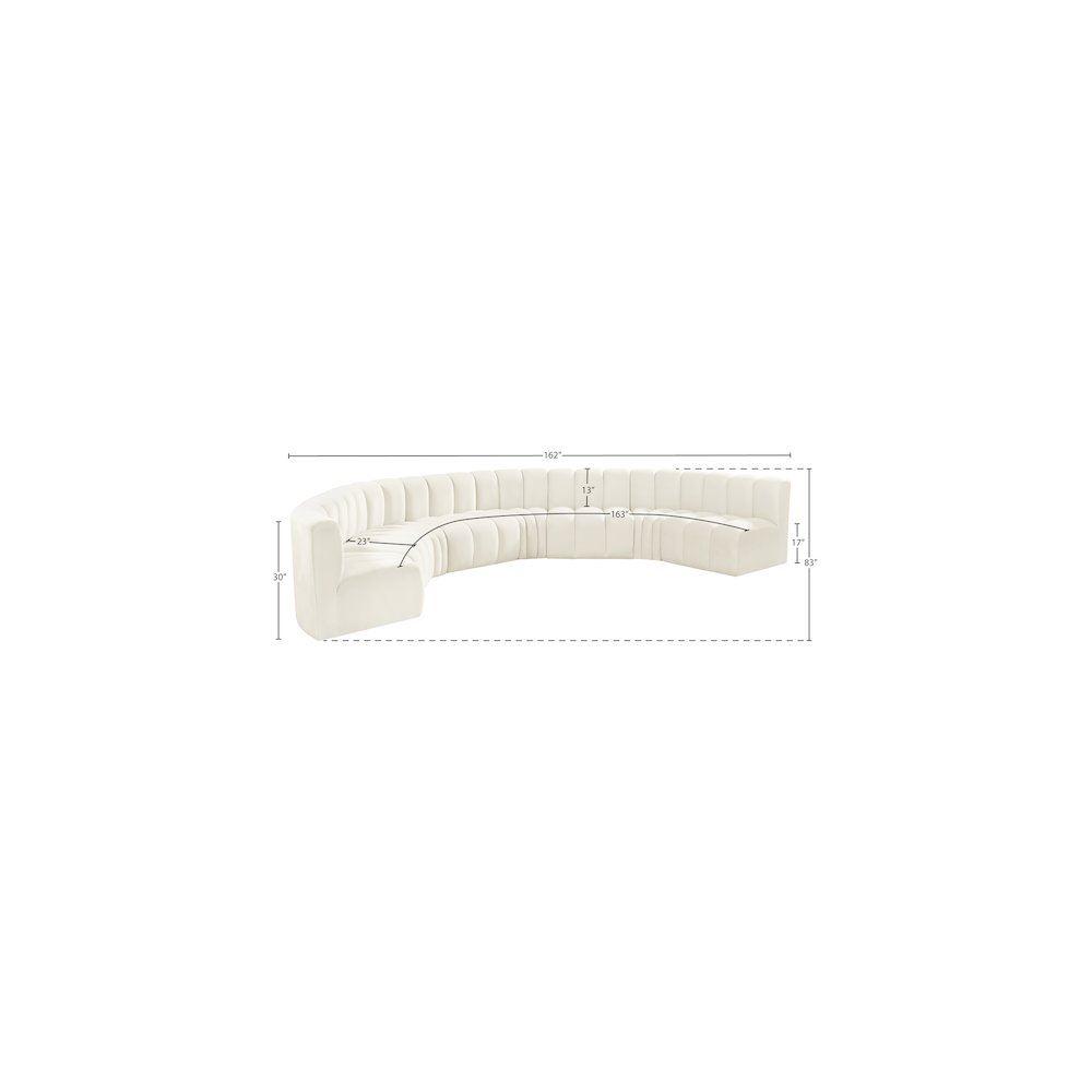 Arc Cream Velvet Modular Sofa. Picture 14