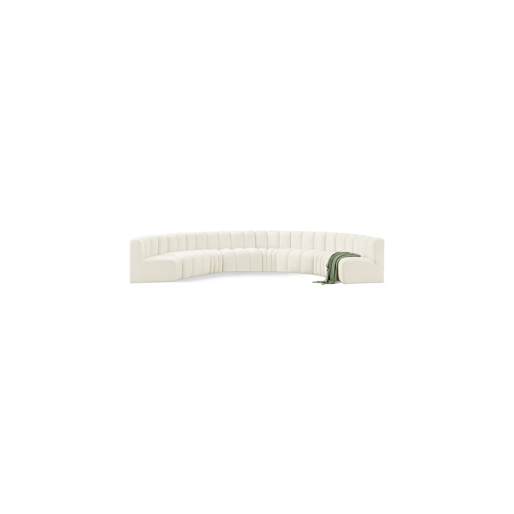 Arc Cream Velvet Modular Sofa. Picture 1