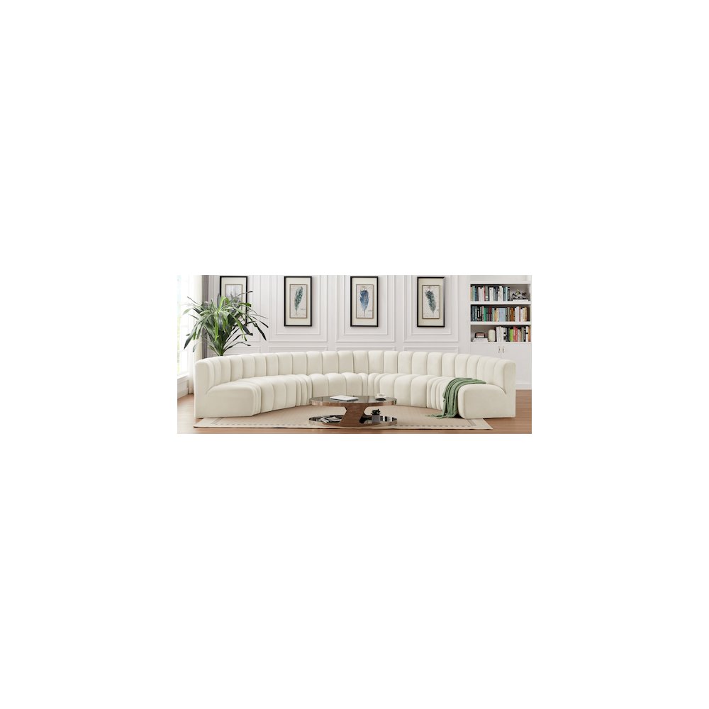 Arc Cream Velvet Modular Sofa. Picture 2