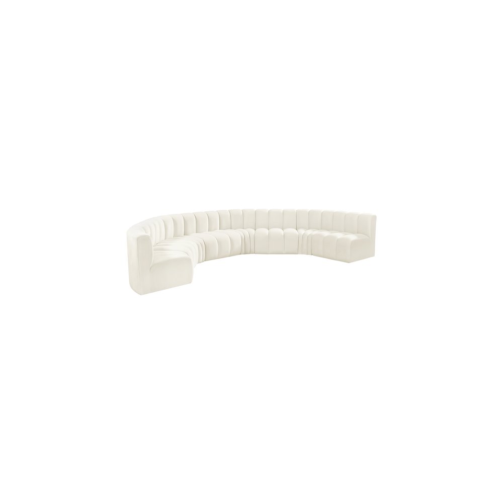 Arc Cream Velvet Modular Sofa. Picture 5