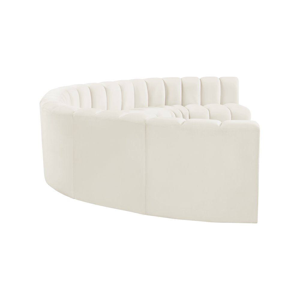 Arc Cream Velvet Modular Sofa. Picture 7