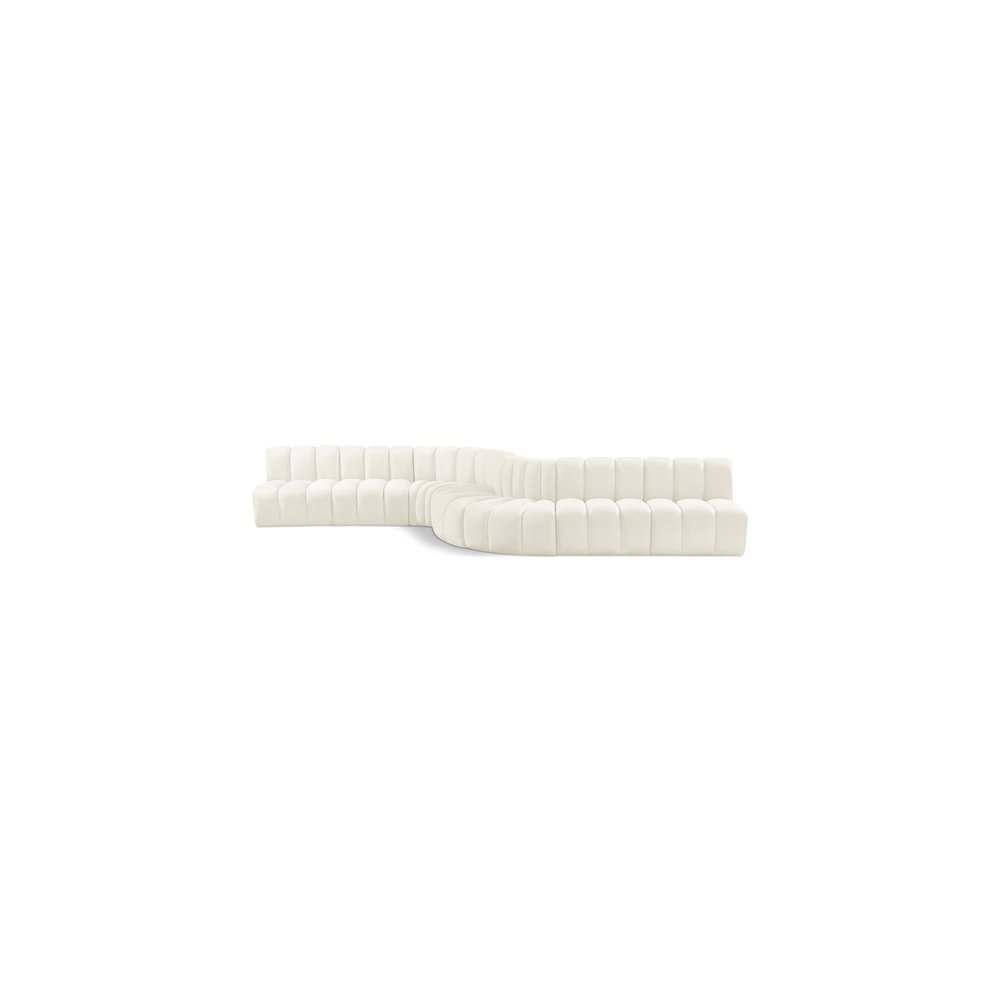 Arc Cream Velvet Modular Sofa. Picture 1