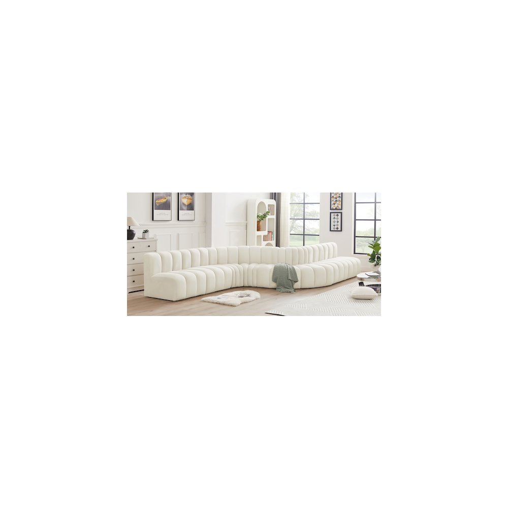 Arc Cream Velvet Modular Sofa. Picture 2