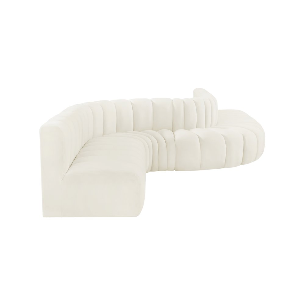 Arc Cream Velvet Modular Sofa. Picture 5