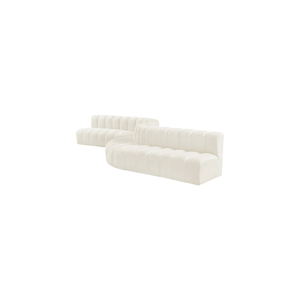 Arc Cream Velvet Modular Sofa. Picture 6