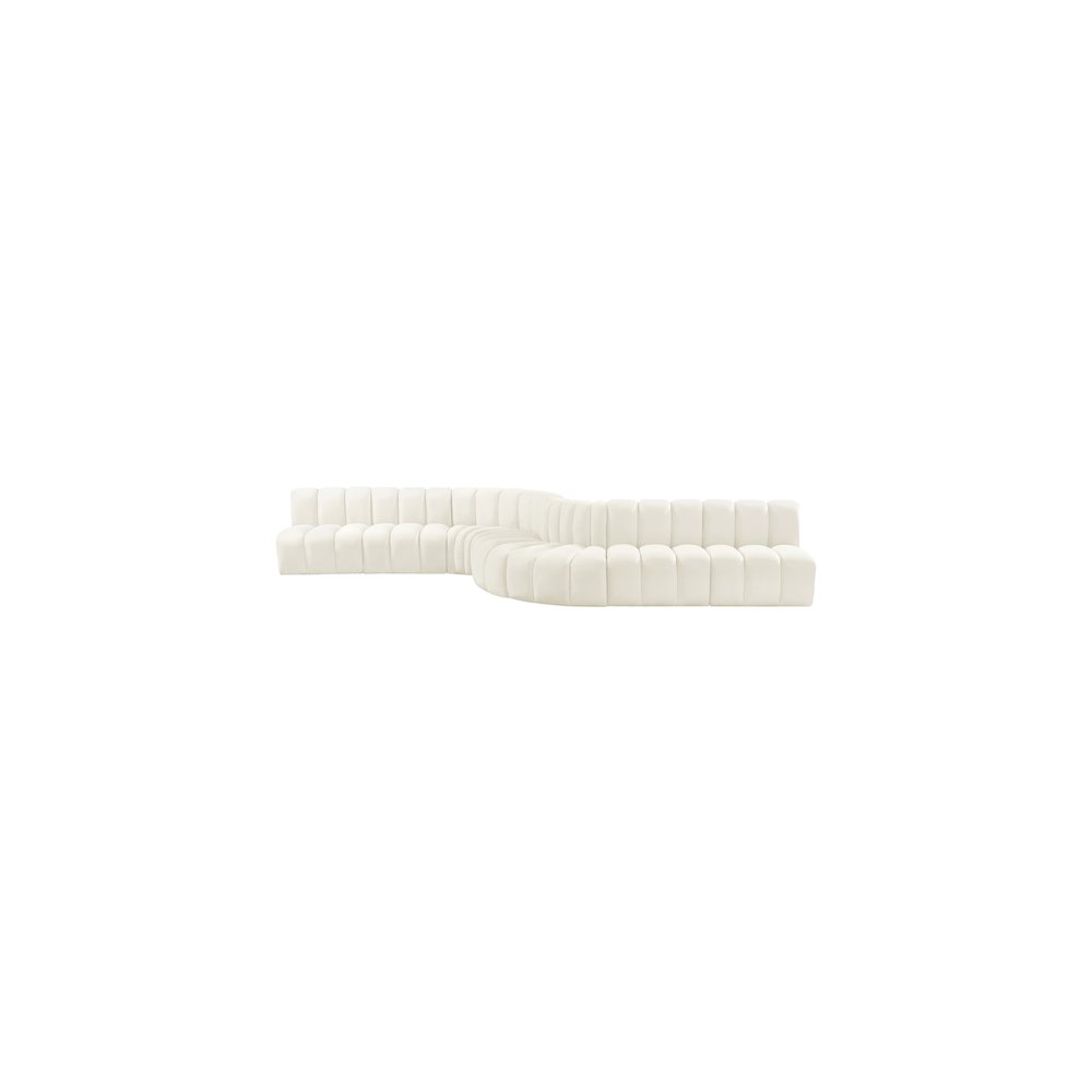 Arc Cream Velvet Modular Sofa. Picture 7