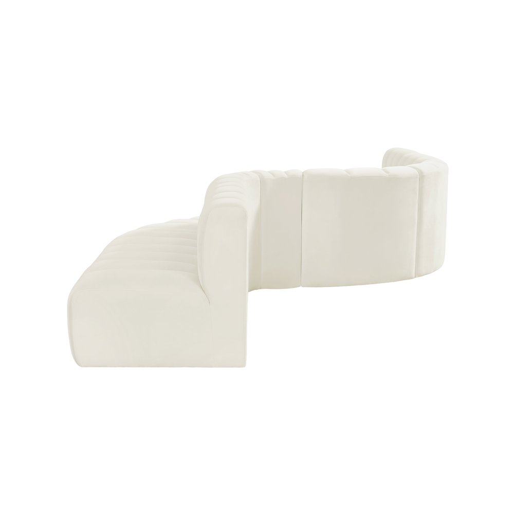 Arc Cream Velvet Modular Sofa. Picture 8