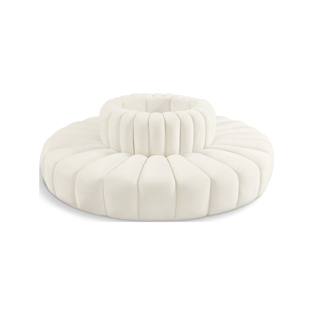 Arc Cream Velvet Modular Sofa. Picture 1