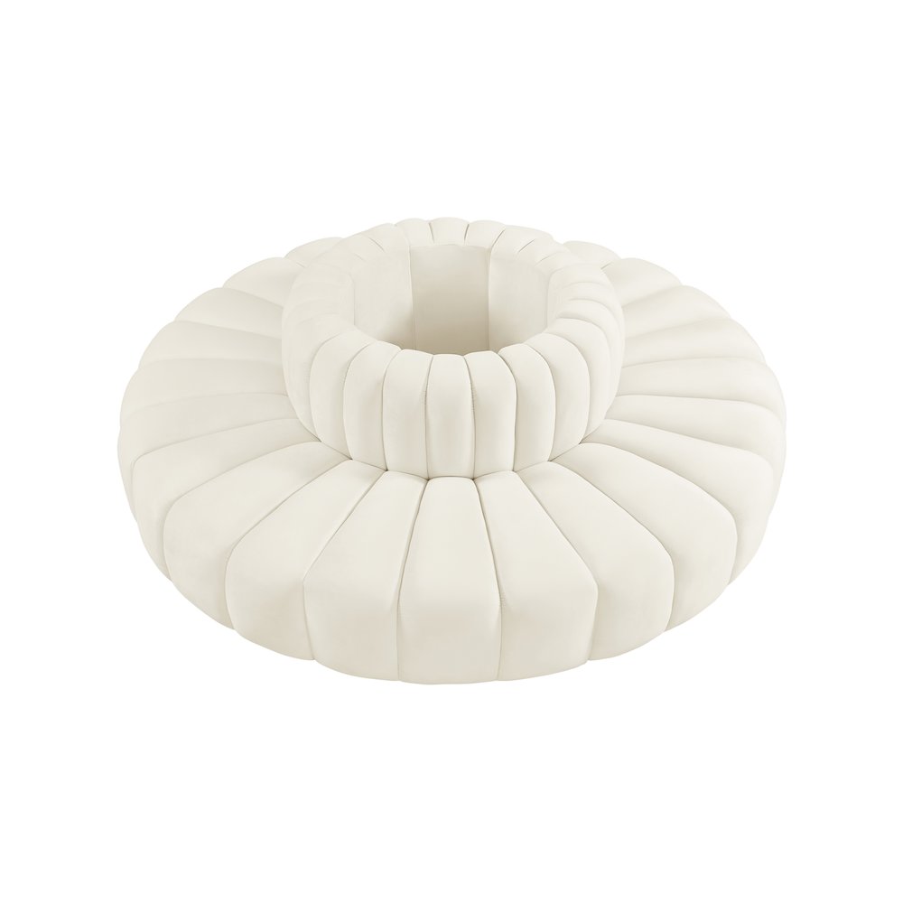 Arc Cream Velvet Modular Sofa. Picture 3