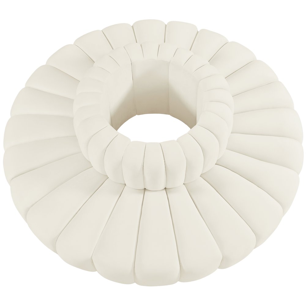Arc Cream Velvet Modular Sofa. Picture 4