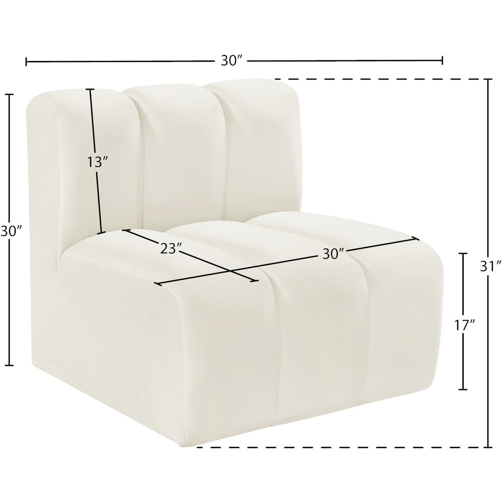 Arc Cream Velvet Straight Chair. Picture 7