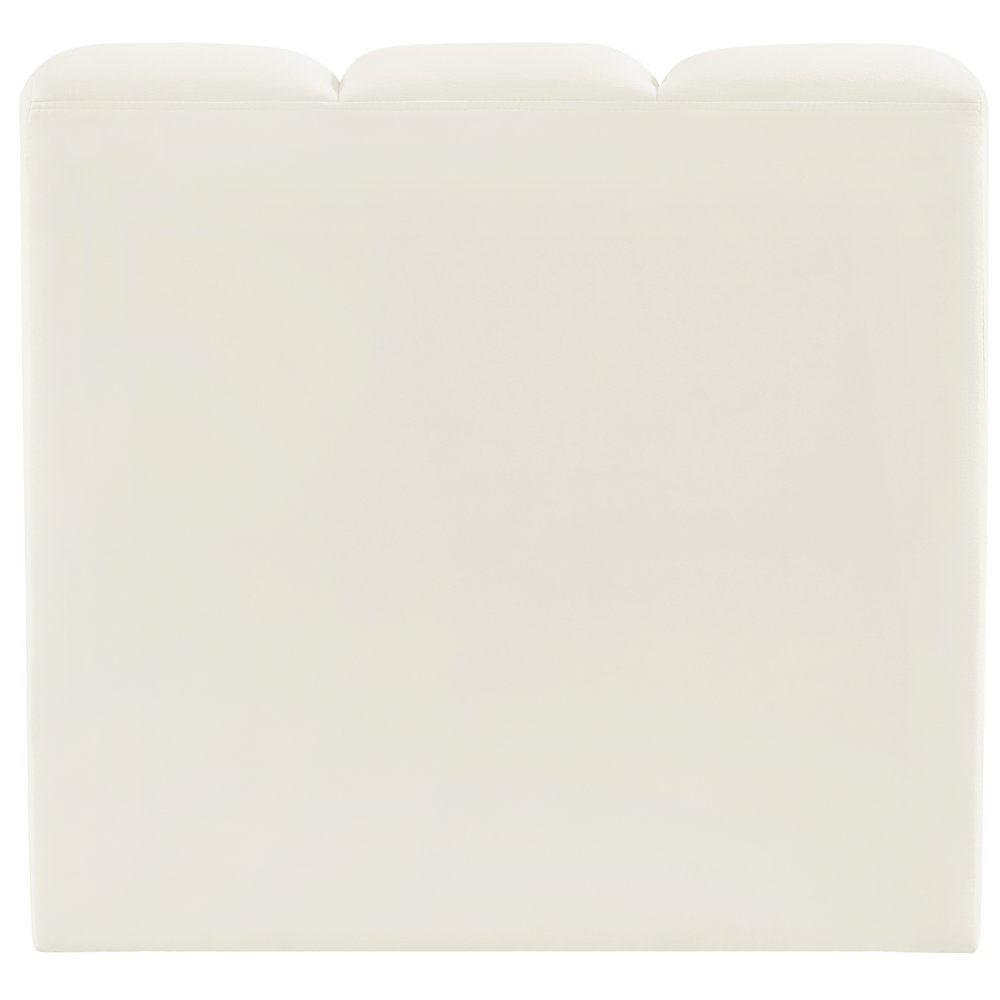 Arc Cream Velvet Straight Chair. Picture 3