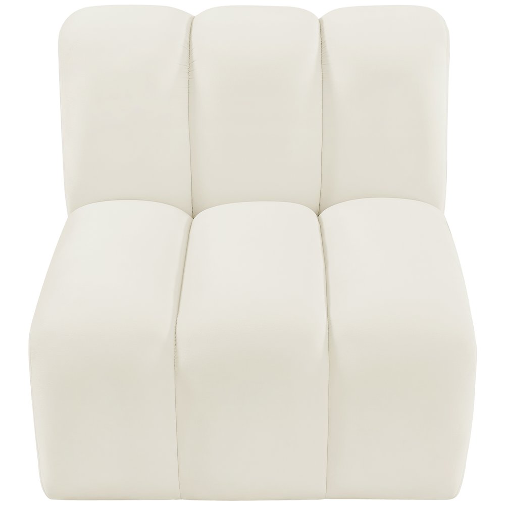 Arc Cream Velvet Straight Chair. Picture 4