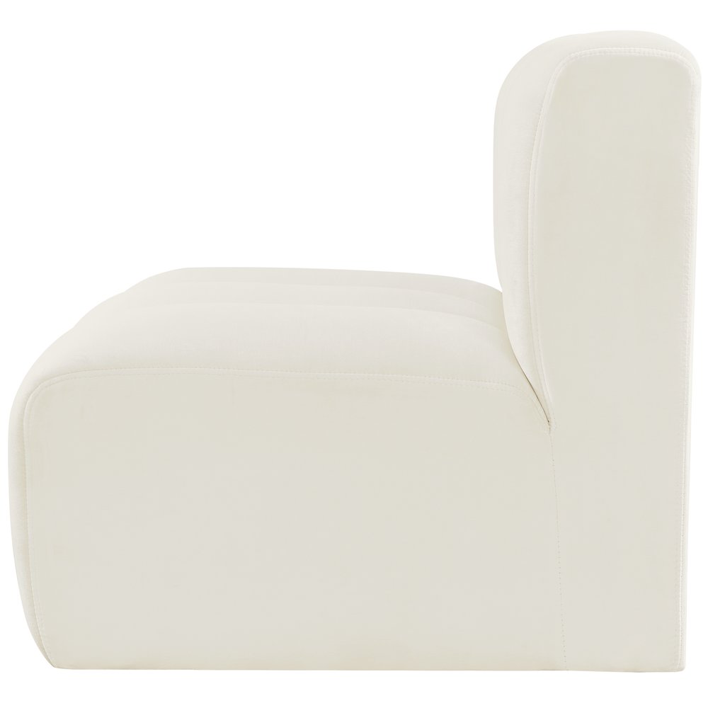 Arc Cream Velvet Straight Chair. Picture 5