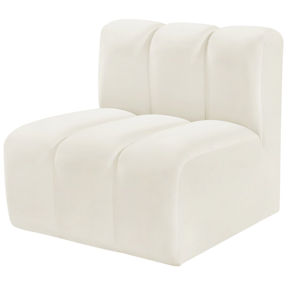 Arc Cream Velvet Straight Chair. Picture 6