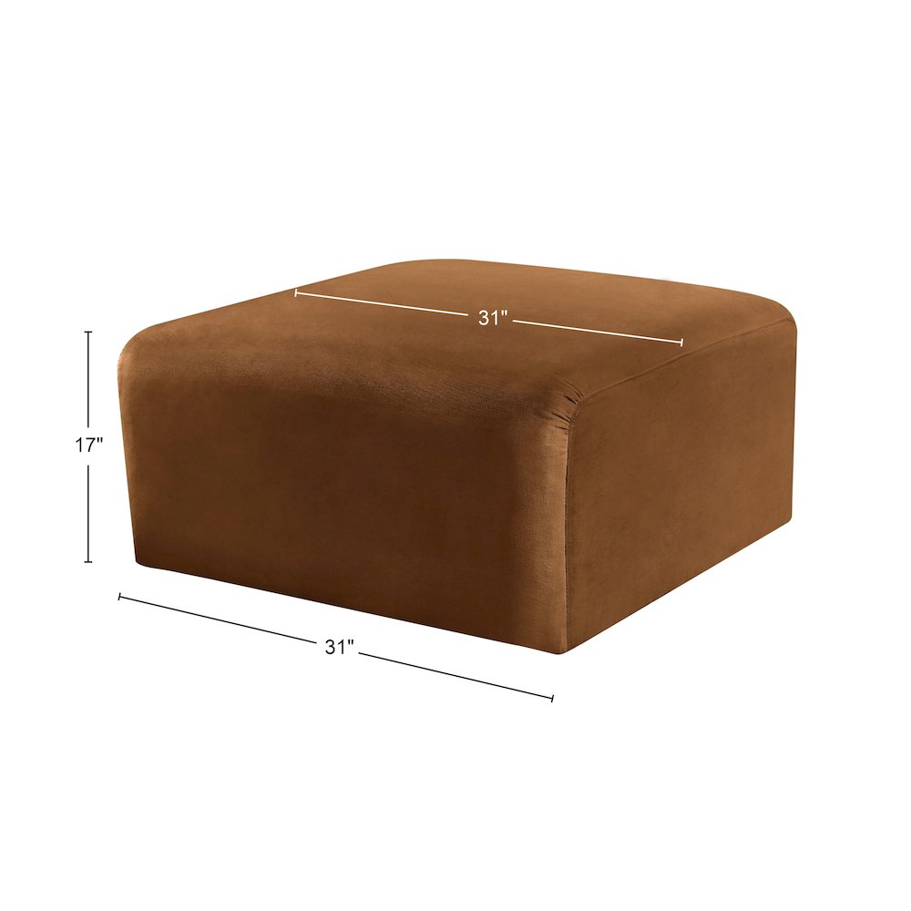 Arc Saddle Velvet Ottoman. Picture 7