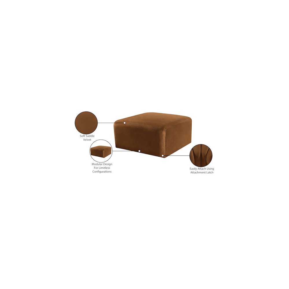 Arc Saddle Velvet Ottoman. Picture 8