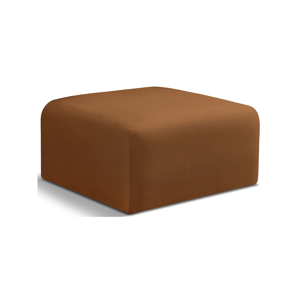 Arc Saddle Velvet Ottoman. Picture 1
